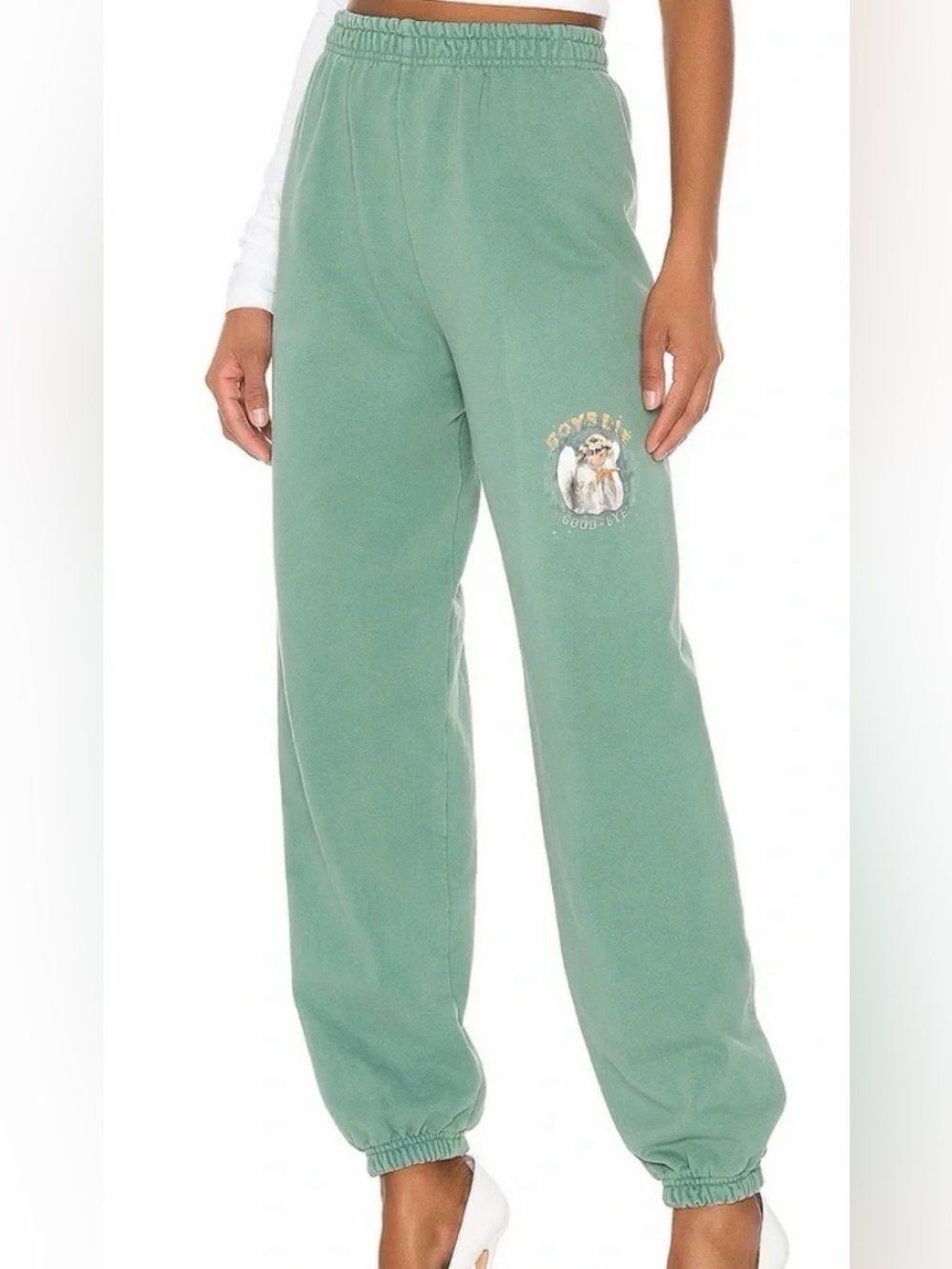 Women's Boys Lie Green High Rise Jogger Sweatpants One Size Fits All